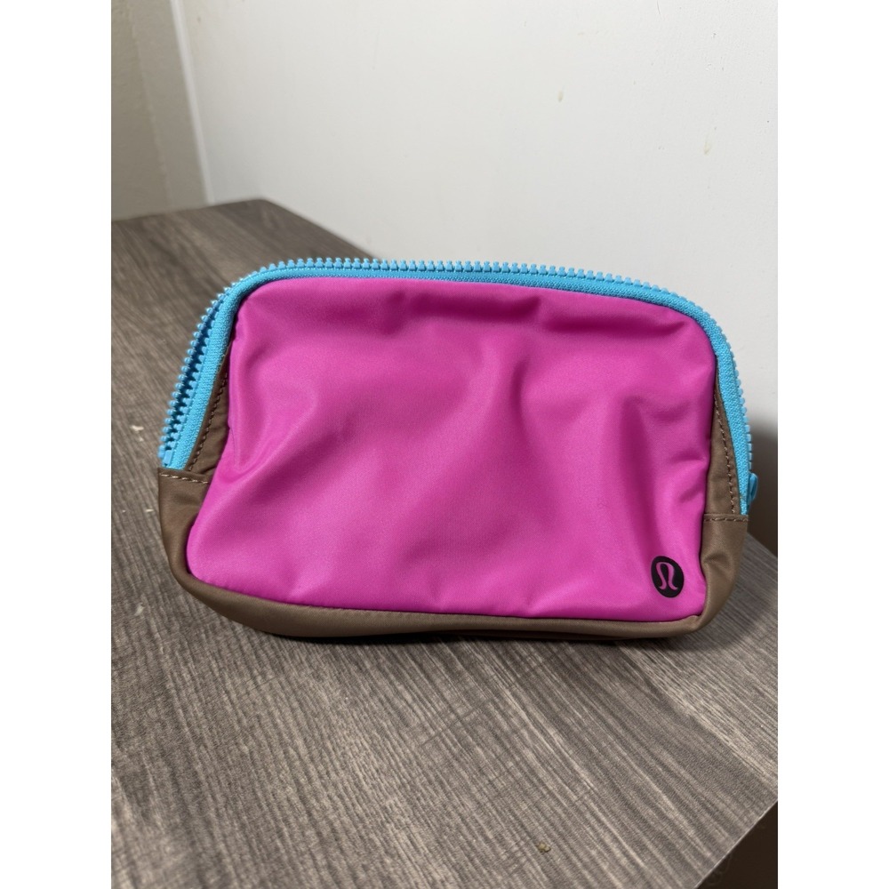 lululemon Everywhere Belt Bag Pink Blue Brown 1L Nylon Zip Waist Pack One Size